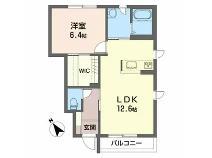 シャーメゾンMIKIA(1LDK/1階)の間取り写真