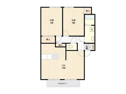 ランドベアー21(2LDK/2階)の間取り写真