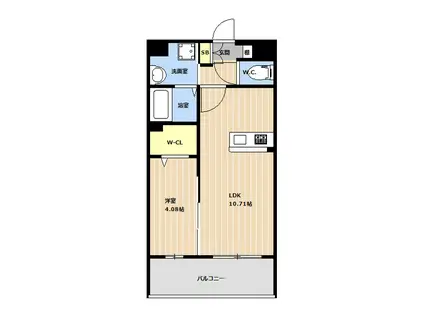 LIBTHおもろまち駅前(1LDK/4階)の間取り写真