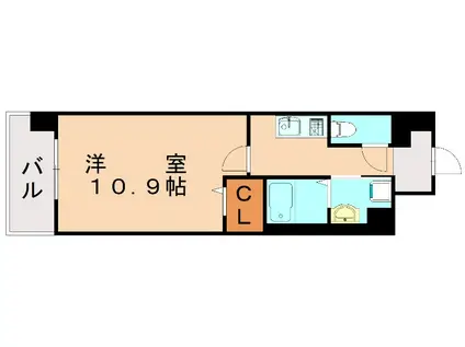 リヴェルナ平尾(1K/3階)の間取り写真