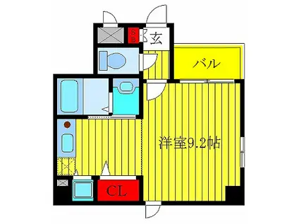 メイリック・パーク(ワンルーム/6階)の間取り写真