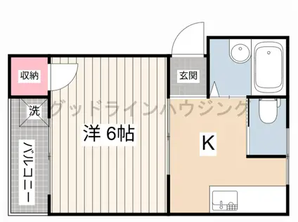 サンハイツ上滝野D棟(1K/1階)の間取り写真