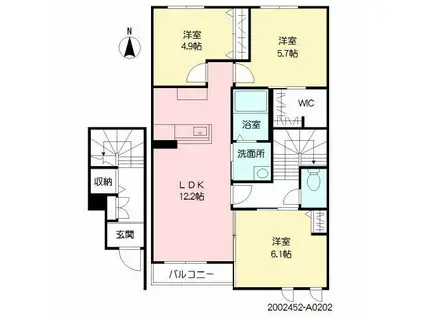 フェアリーフェザー(3LDK/2階)の間取り写真