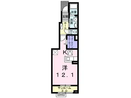 マリーズ レジデンス(ワンルーム/1階)の間取り写真