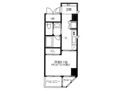 FRIENDS APARTMENT(1K/5階)の間取り写真