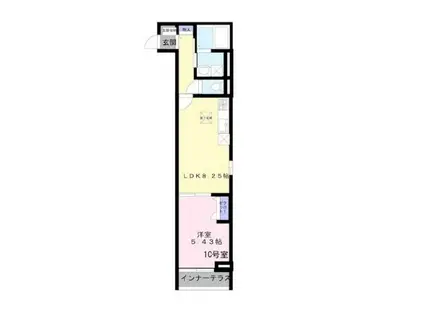 カーサプリムラ(1LDK/1階)の間取り写真