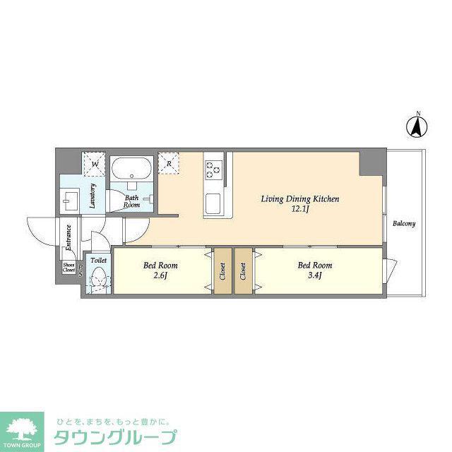アルファコート梅島(2LDK/5階)の間取り写真