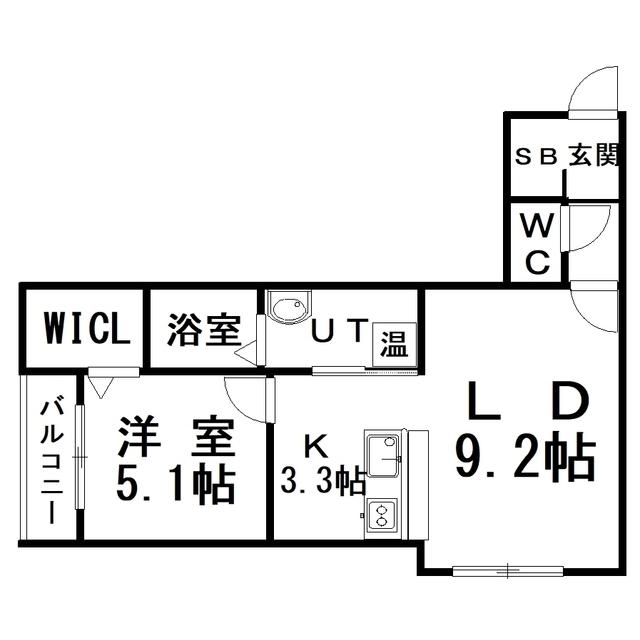 フレバンス(1LDK/1階)の間取り写真