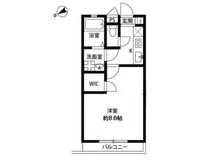 アムール コーポ サンレーク IV(1K/2階)の間取り写真