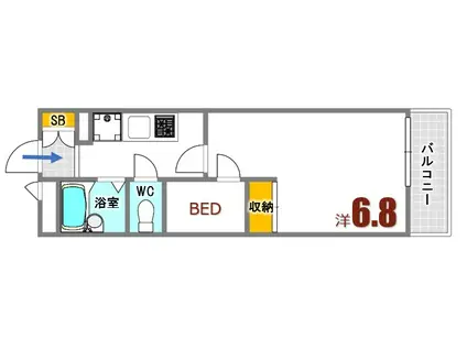 レオパレスSENOU(1K/4階)の間取り写真