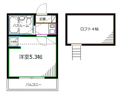 フルハウス中野南台(1K/2階)の間取り写真