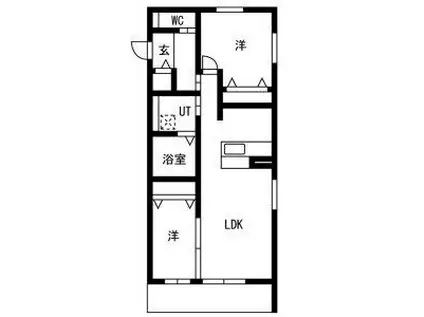 LUX御影(2LDK/3階)の間取り写真