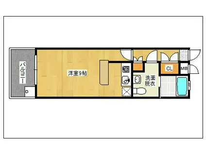 オークヒルズ藤崎II(ワンルーム/4階)の間取り写真