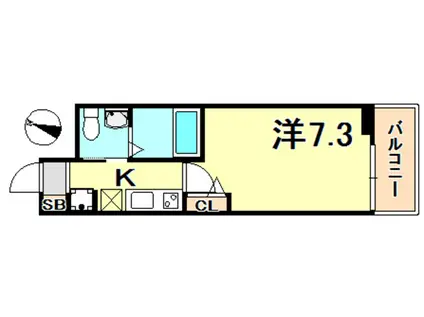 セレニテ神戸元町(1K/7階)の間取り写真