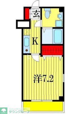 ルミエール幕張Ⅰ(1K/1階)の間取り写真