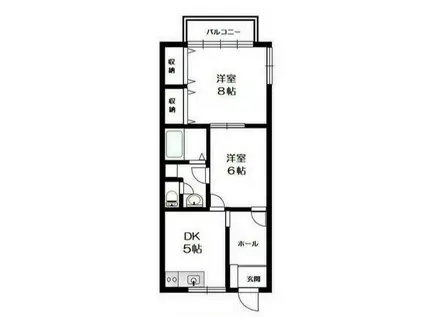 グリーンピア上大岡(2DK/2階)の間取り写真