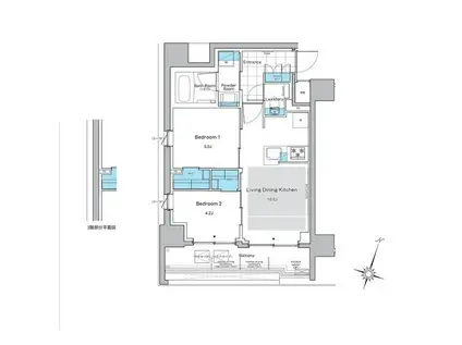 ルフォンプログレ神田プレミア(2LDK/5階)の間取り写真