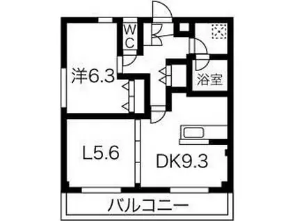 メゾンマイルド(1LDK/3階)の間取り写真