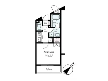 グリフィン武蔵中原・スクエアーコート(1K/3階)の間取り写真