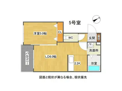 POSH栄通(1LDK/2階)の間取り写真