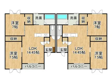 トレイブルック西館(2LDK/3階)の間取り写真