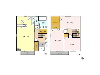 ベル・ジュ・メゾン A(3LDK/1階)の間取り写真