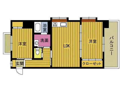 RINT5(2LDK/6階)の間取り写真