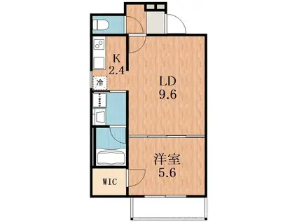 チェリーブロッサムV番館(1LDK/1階)の間取り写真