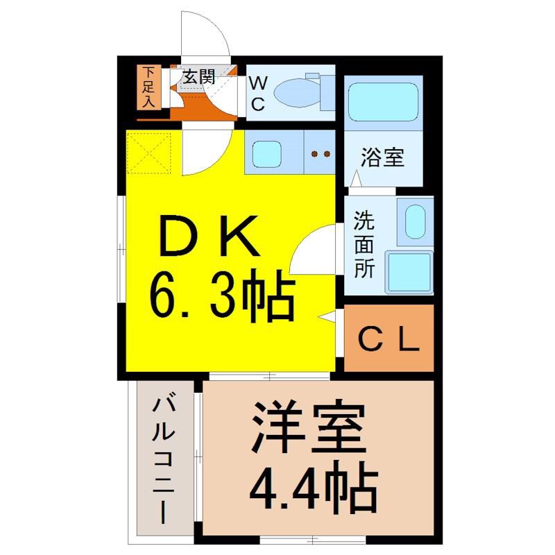 ハーモニーテラス中野本町(1DK/3階)の間取り写真