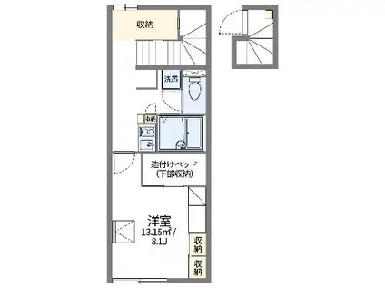 レオパレスKAWASHI II(1K/2階)の間取り写真