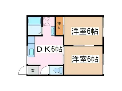 フォーブルF1(2DK/1階)の間取り写真