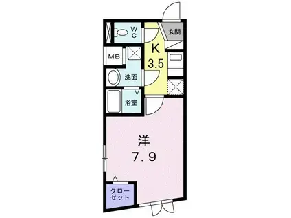 クラーヴォ(1K/3階)の間取り写真