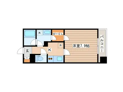 プライムアーバン仙台北目町(1K/13階)の間取り写真