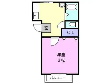 ハイツもみの木A(1K/1階)の間取り写真