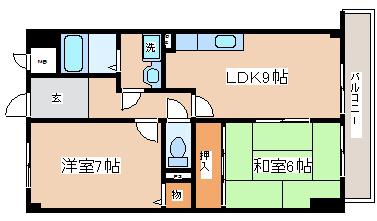 モンテメール六甲(2LDK/3階)の間取り写真