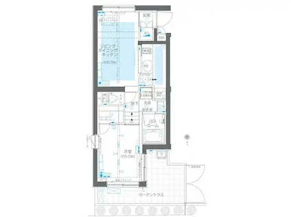 ZOOM目黒かむろ坂(1LDK/1階)の間取り写真