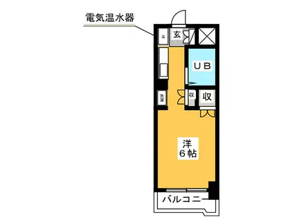 ガーデンヒルズ横浜(ワンルーム/3階)の間取り写真