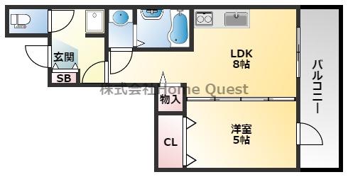 フウキレジデンス(1LDK/5階)の間取り写真