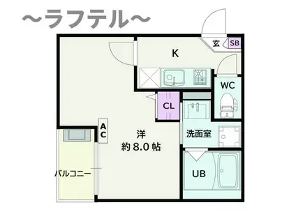 JACK UNOKIII(1K/2階)の間取り写真