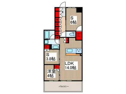 オーベル大宮プレイス(1SLDK/3階)の間取り写真