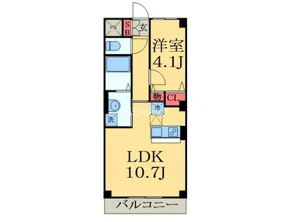 ETERNAL J(1LDK/1階)の間取り写真