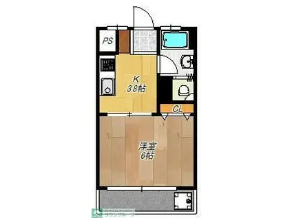 日吉第3コーポA棟(1K/5階)の間取り写真