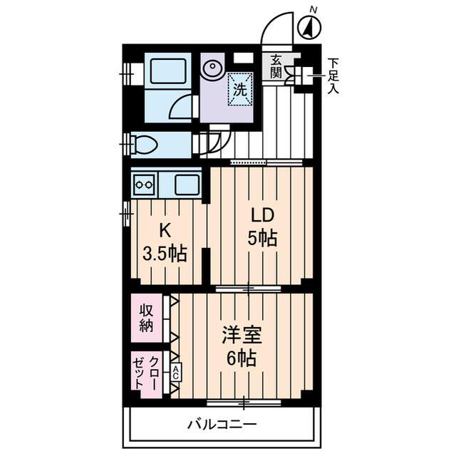 ロワジール(1LDK/3階)の間取り写真