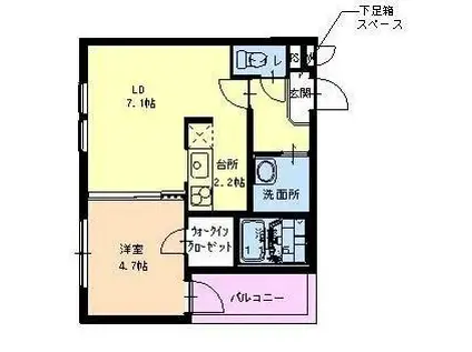 フジパレス内本町II番館(1LDK/2階)の間取り写真
