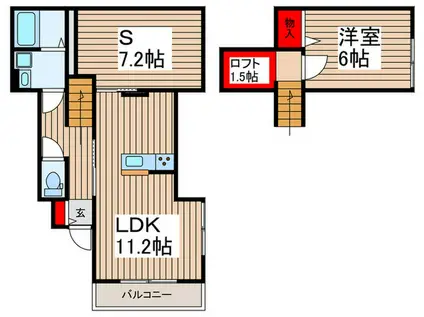 芝樋ノ爪1丁目工事(1SLDK/1階)の間取り写真