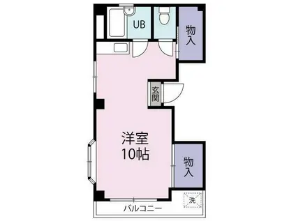 ジョイスタックコーポ(ワンルーム/2階)の間取り写真