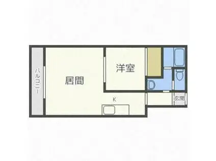 メトロ二十四軒(1LDK/3階)の間取り写真