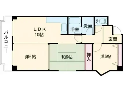 サンシティ苫小牧(3LDK/4階)の間取り写真