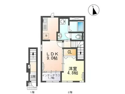 LOTOS・GROSERWAGEN(1LDK/2階)の間取り写真