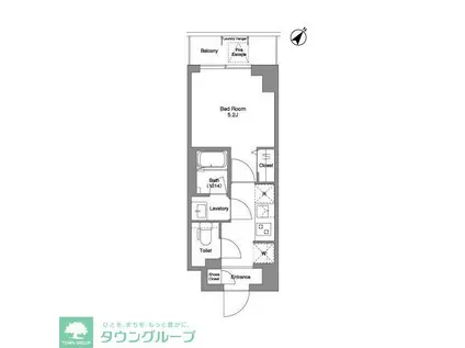 BPRレジデンス行徳(1K/5階)の間取り写真